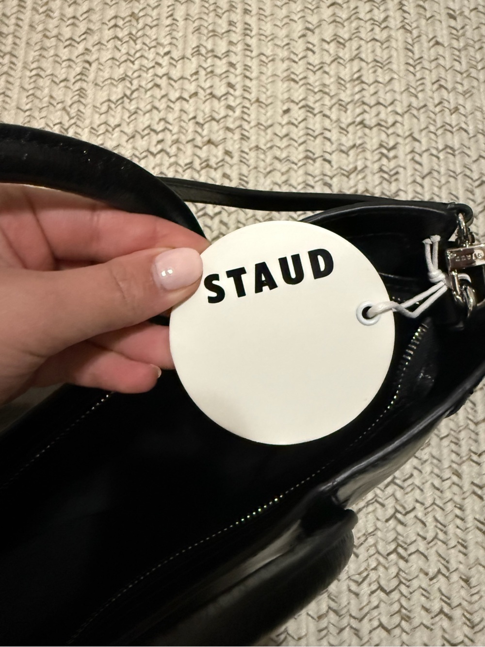 NWT Staud Maude Black Leather Satchel Crossbody Bag - Picture 15 of 16